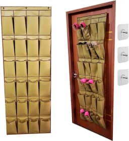 Sapateira 24 Nichos Organizador Porta Sapatos 12 Pares Parede ou Porta Grande Para Calçados 42/43 (Bege)