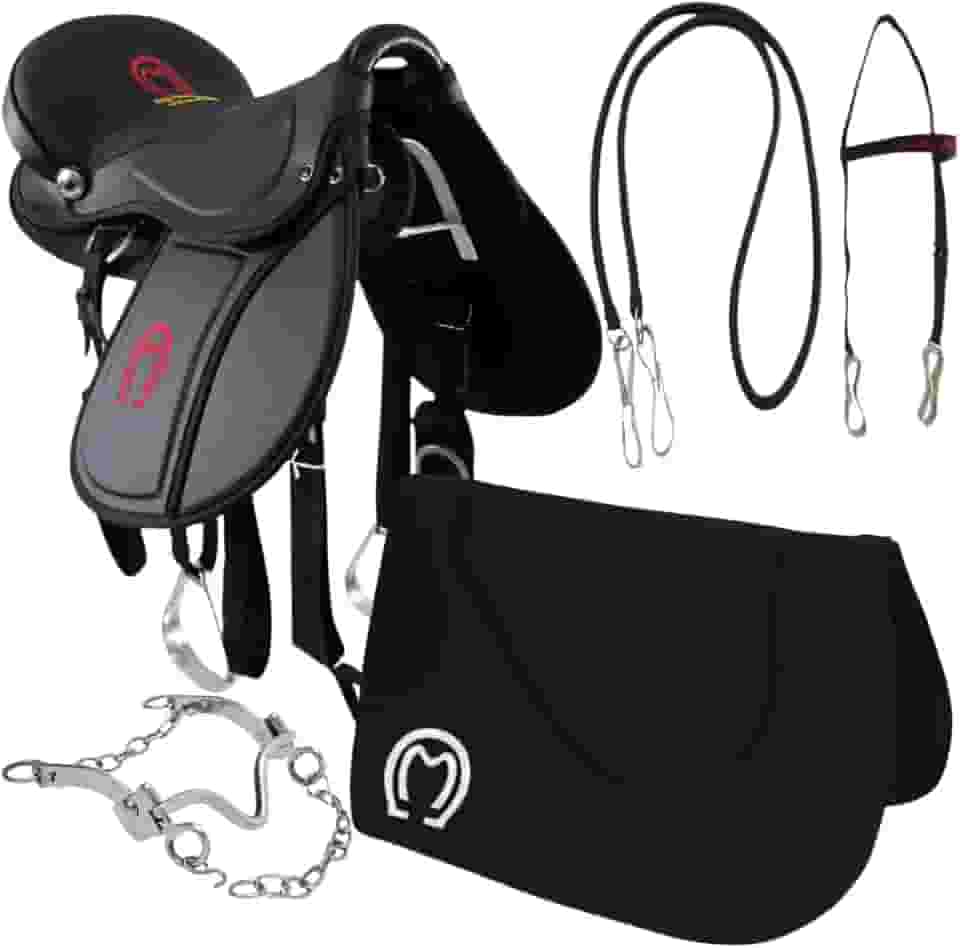 Sela para Cavalo Mangalarga + Kit Completo Pronta para Uso (Preto)