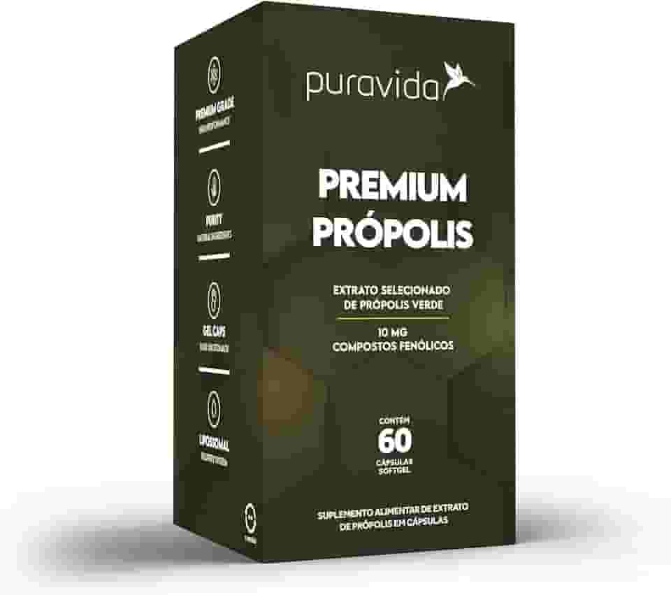 Puravida Vitaminas Extrato Própolis Verde 60 Cápsulas