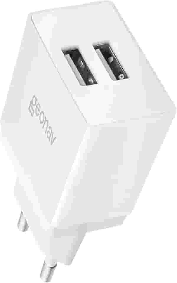 Geonav Carregador de Parede Universal 2.1A, 2 portas USB, 10W, Bivolt, ESACW2, Branco