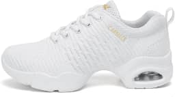 Tênis feminino de dança Jazz com cadarço e sola dividida Zumba