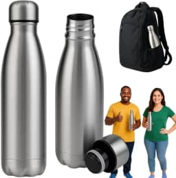 Garrafinha Termica 1L 1 Litro Garrafa De Agua Inox Original Inoxidavel Frio Gelando Quente 24h academia trabalho escritorio casa oficina capa dupla