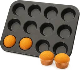 Assadeira Antiaderente para Cupcake e Muffin — Forma para Cupcake com 12 Cavidades — Forma para Forno, Ideal para Mini Bolo, Cupcake e Muffin — PREMIUM LOREAL SHOP