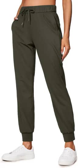 Calças de alongamento para corrida femininas de treino com cordão com punho e tornozelo atlético para viagem