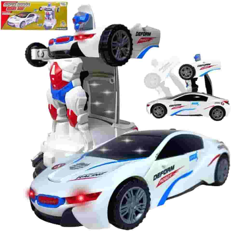 Europio - Carrinho Transformers Vira Robo Bate E Volta Som E Luz