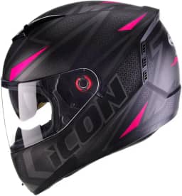 Capacete Fechado Moto Peels Icon Fast Preto Fosco com Rosa 58