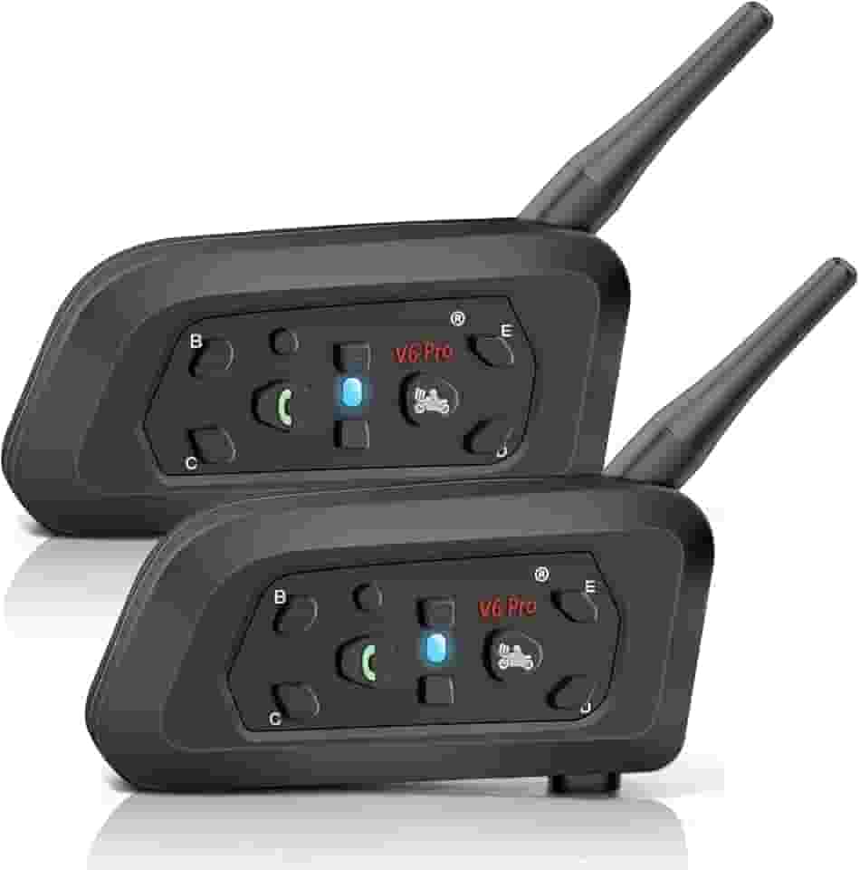 Fone de ouvido intercomunicador V6 Pro com Bluetooth, bidirecional, 1.200 m, sistema de comunicação para esqui, quadriciclos, motocross, para capacetes completos e articulados