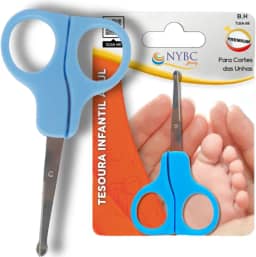 Tesoura Infantil Cabo Plástico Azul - NYBC Beauty - TUIA-98