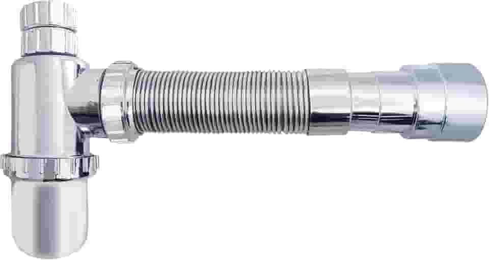 Sifão Sanfonado Extensível Copo Universal Tubo Cromado 55cm