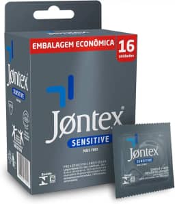 Preservativo Lubrificado Jontex Sensitive 16 unidades, Transparente