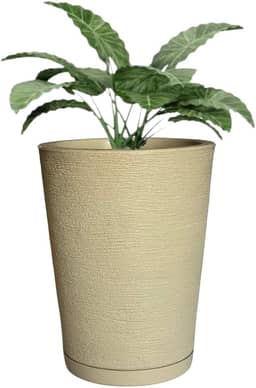 Vaso Polieitleno Decorativo Redondo P/plantas Jardim Varanda (Palha)