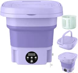 Máquina de lavar portátil, mini lavadora de alta capacidade de 8L com 3 modos de limpeza profunda lavagem semi-automática, máquina de lavar dobrável com secagem suave para meias, roupas