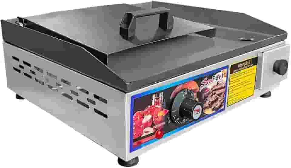 Chapa Elétrica com Abafador e Prensa Manual, 40x35cm, Termostato até 300°, 110V/220V, Sevefort Grill (110v)