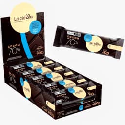 20 Tabletes de Chocolate Amargo 70% Cacau 20g Zero Adição de Açúçar e Zero Lactose Doce Saudável Fitness Dieta Low Sugar