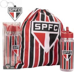 Garrafa Time São Paulo 450ml + Mochila Saco Academia Esporte + Chaveiro São Paulo Emborrachado Kit Oficial SPFC Presente