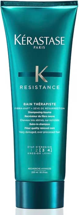 Kérastase Résistance Bain Thérapiste Shampoo Reparador para Cabelos Danificados e Quimicamente Tratados, Repara e Fortalece os Fios, Brilho e Maciez, 250ml