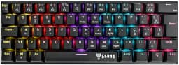 Teclado 60% Mecânico Gamer Switch Red Anti-Ghosting Função Macro + Software USB ABNT2 292x105mm Clanm (Night Walker Preto)