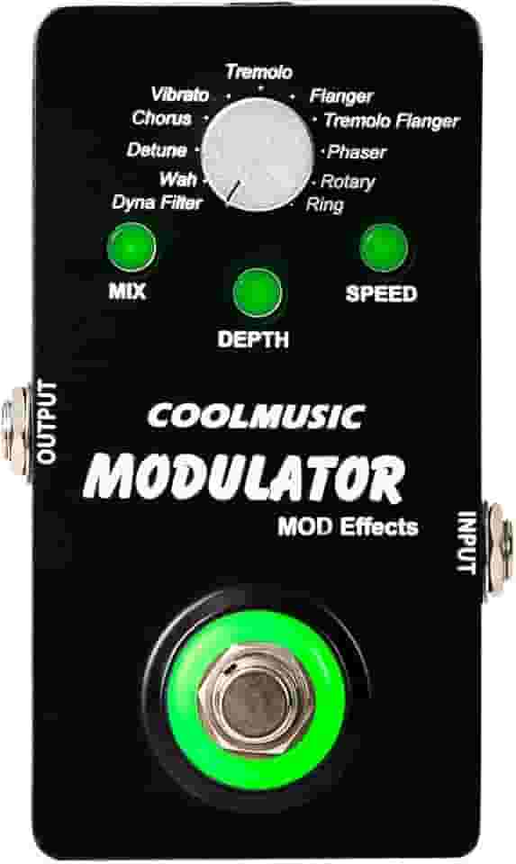 COOLMUSIC A-ME01 Modulador Multi Efeitos Pedal com 11 Modos Filtro Dyna Wah Chorus Tremolo Flanger Phaser Rotary Ring