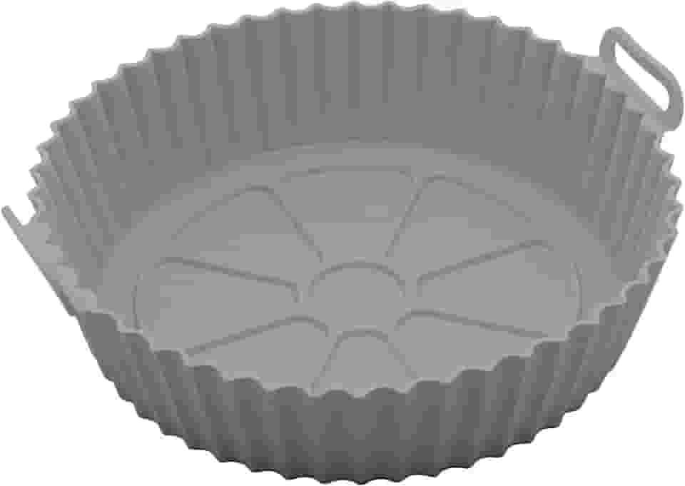 LYOR - Forma Redonda de Silicone para Air Fryer Cinza 19cm x 6,5cm