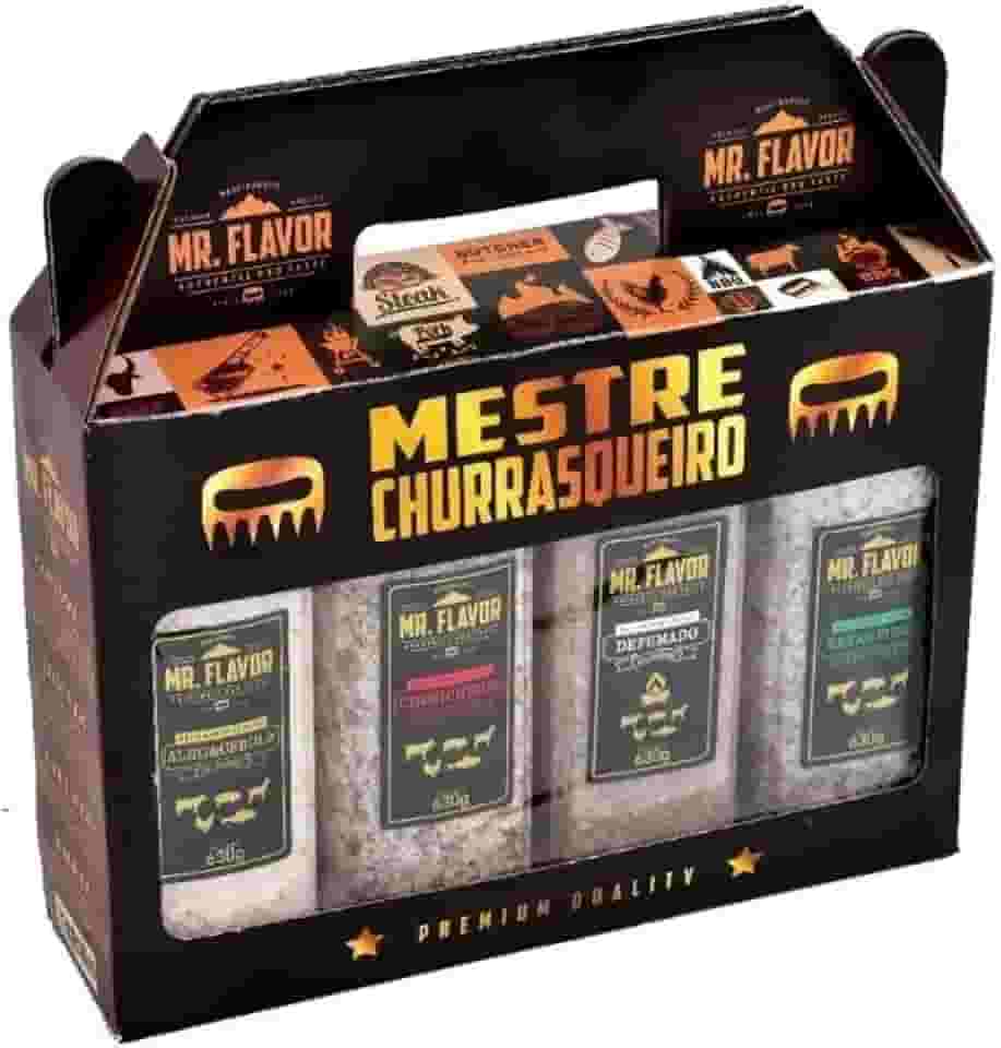 Kit Sal Grosso Temperado Para Churrasco 4 Unidades Mestre Churrasqueiro