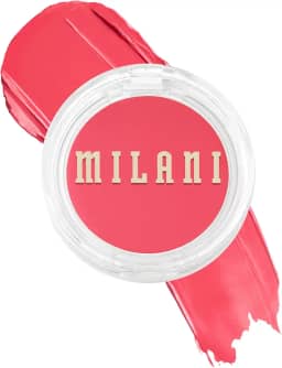 Milani Blush Makeup – Blush creme Cheek Kiss para bochechas, blush creme-a-gel montável e tonalidade labial, cor natural orvalhada, hidratante - Coral Crush