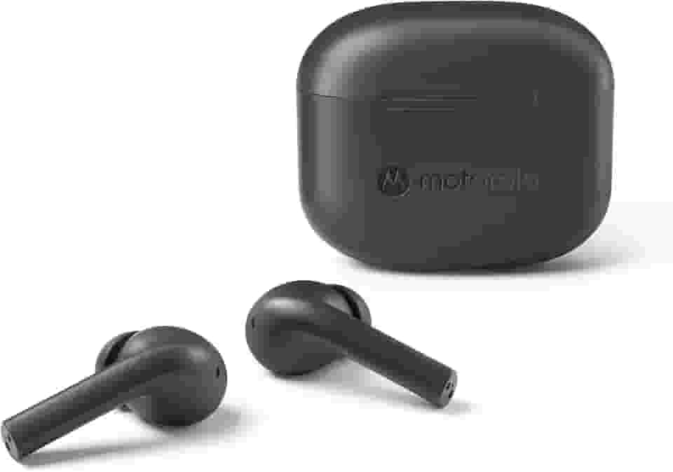Motorola Moto Buds 065 - True Wireless, fones de ouvido, isolamento de ruído e 17 horas de reprodução, controle de toque em ambos os fones de ouvido, IPX4 resistente à água, microfone ENC para
