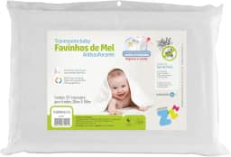 Travesseiro Favinhos Baby Antissufocante Lavável Revestimento Fibrasca Branco 30x40 cm