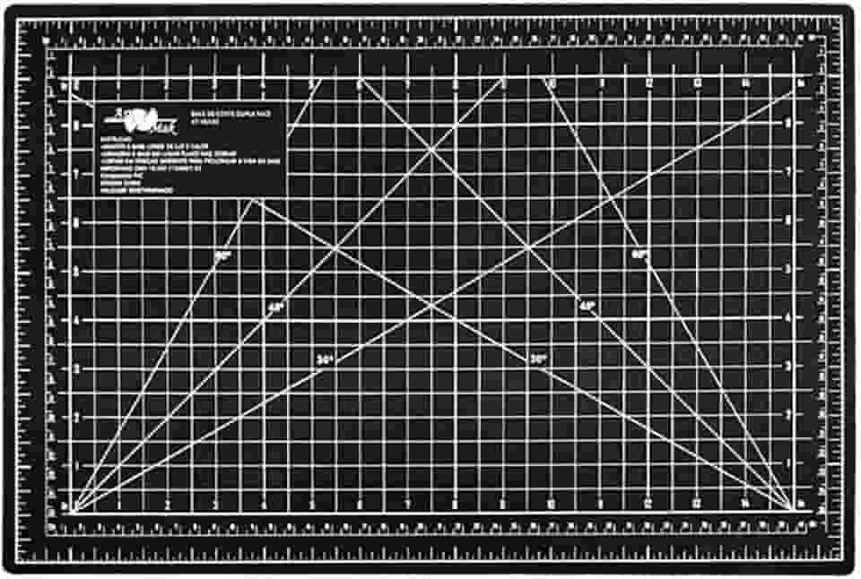 Base Para Corte De Mesa A3 Dupla Face Patchwork Artesanato (Preta)