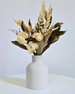 Arranjo De Flores Secas Decorativo Vaso Garrafa Vintage Lisa