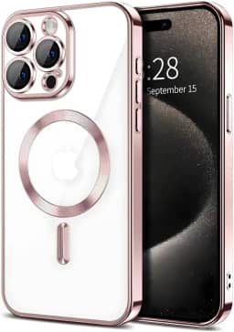Capa Capinha Magnética Anti Impacto Luxo Case Slim Proteção Total Lente Câmera Premium Para iPhone (Rose, iPhone 11 Pro Max)