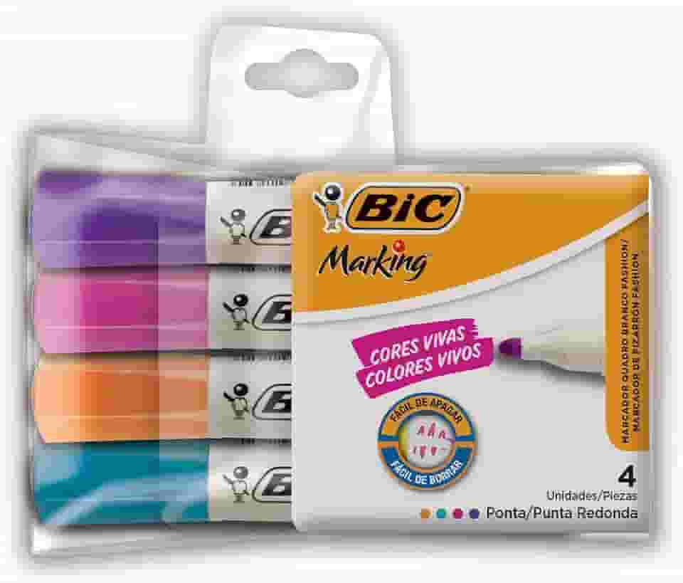 Pincel Marcador de Quadro Branco BIC Markingc/4 cores fashion 930094