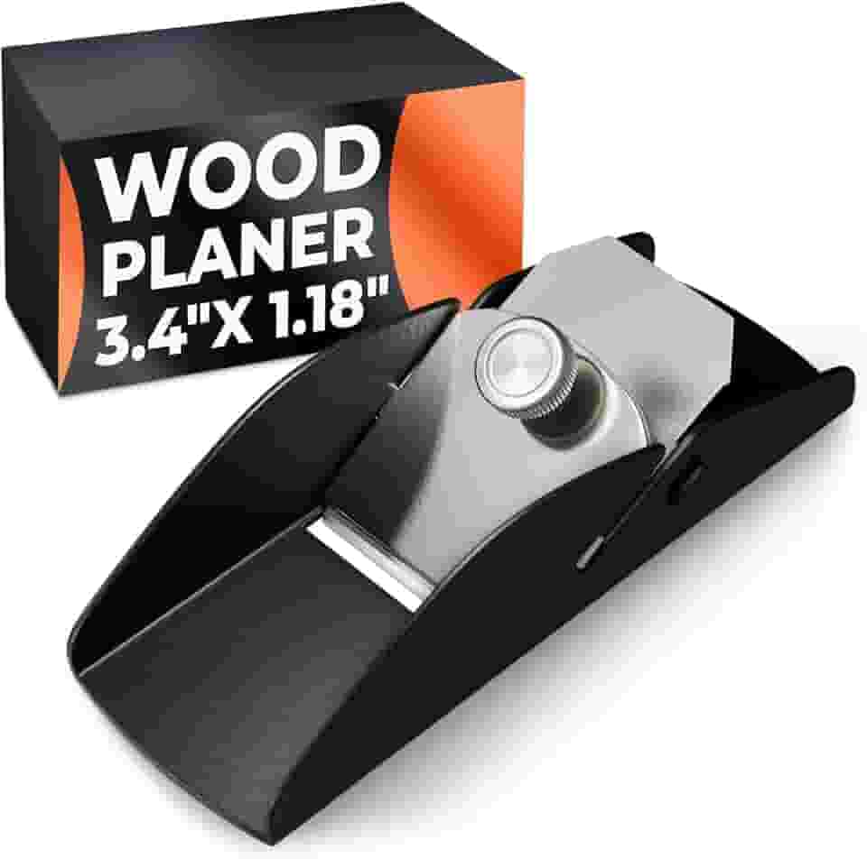 Plaina manual de 8,6 x 3 x 2 cm para madeira – Ferramenta manual de plaina de madeira, aço inoxidável, ajuste de lâmina afiada, fundo durável, design ergonômico – fácil de montar, evita danos, para