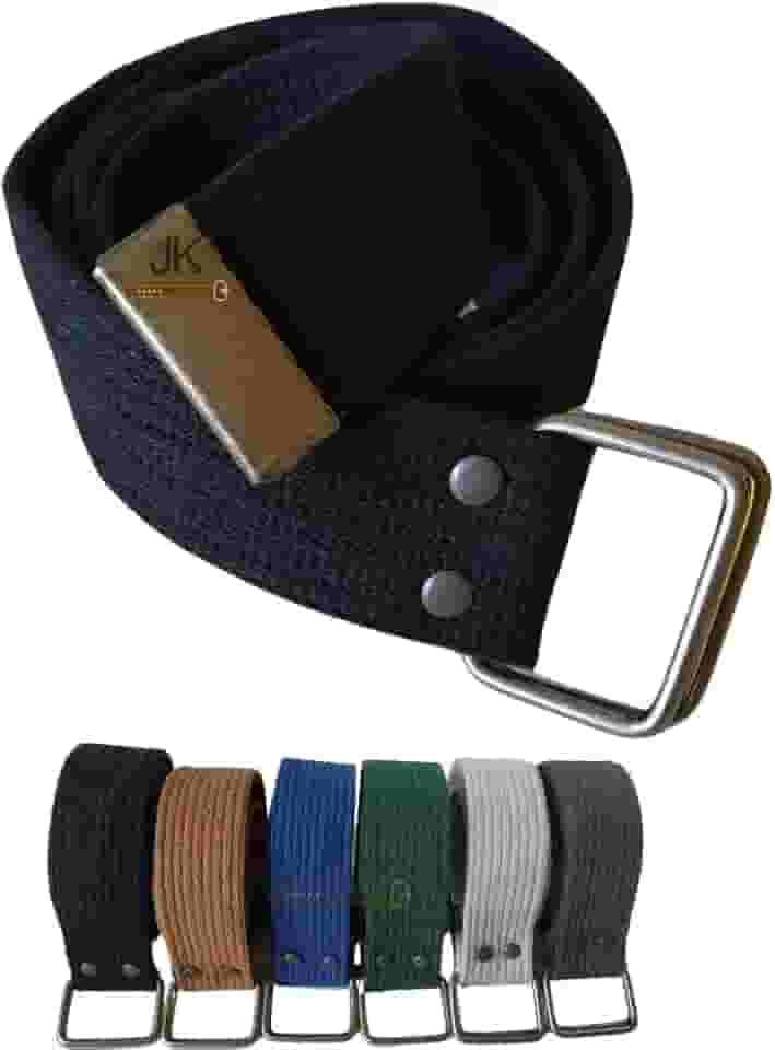 Cinto Lona Masculino 2 Fivelas Meia Argola Quadrada 4cm Linha Basic JK