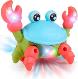 Brinquedo Caranguejo Dançante Siri Fujão com Luz LED e Música - Brinquedo Interativo Infantil