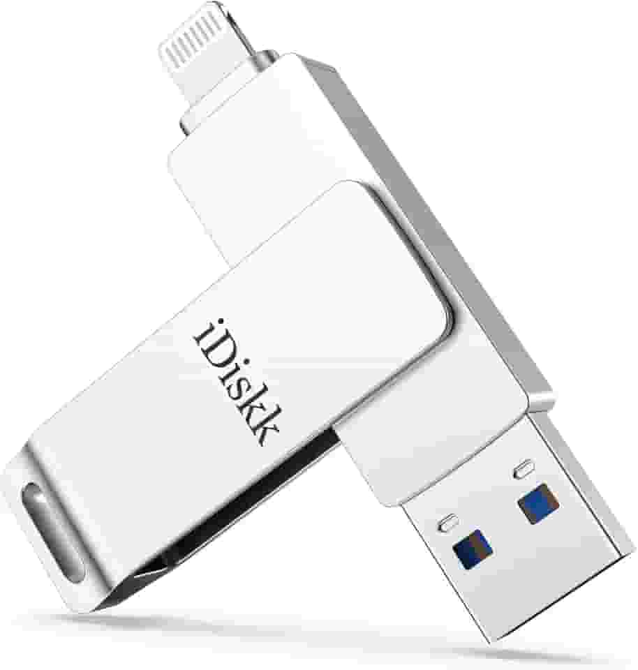iDiskk Flash Drive de 256 GB certificado MFi para iPhone (14/13/12/11/XR/X) - Pen Drive USB 3.0 com Lightning para iPhone, iPad, MacBook, Laptops/PC