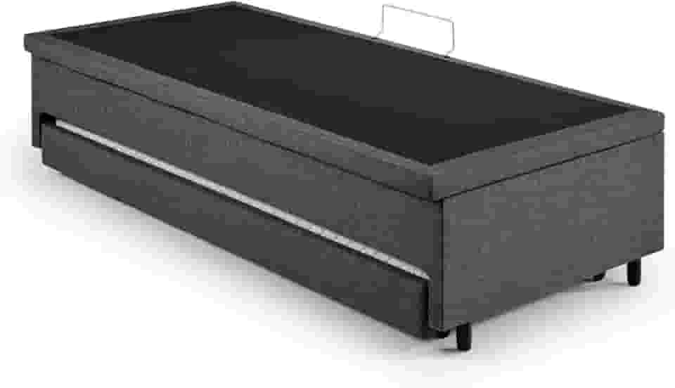 Bicama Solteiro com Baú 88x188 Linho Cinza