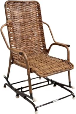 Cadeira de Balanço Reclinável em Fibra Sintética com Estrutura de Aço – Conforto e Estilo para Varanda e Jardim