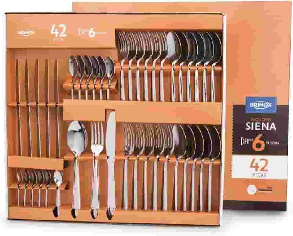 Brinox - Faqueiro Siena 42 Peças - Aço Inox