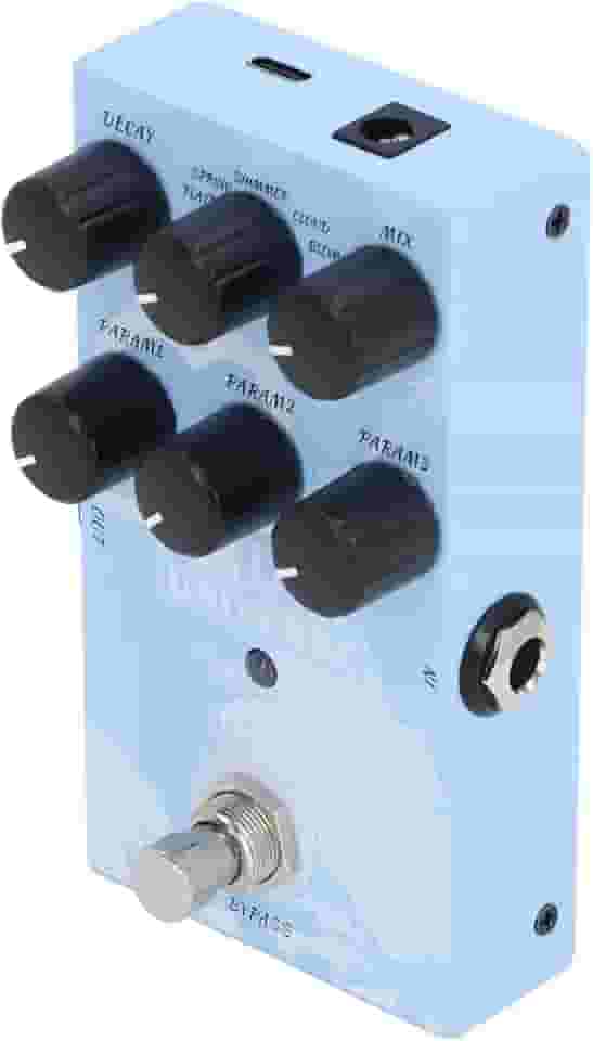 Efeito reverb Pedal Guitar Efeito Pedal Modelagem digital Pedal reverb com 9 tipos de reverb som autêntico quente para guitarristas músicos metal 4.41x2.68x1.57in