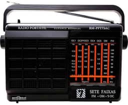 Rádio Portátil 7 Faixas AM/FM/OC Preto RM PFT 73AC - MotoBras