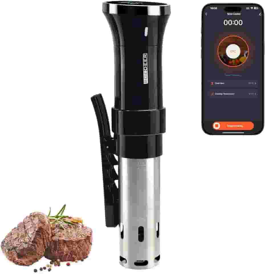 ROEDEER Fogão sous vide WI-FI, circulador de imersão de 1100 W para máquina de sous vide, com tela sensível ao toque, controle preciso de temperatura, fogão de precisão, perfeito para refeições macias