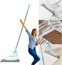 Vassoura Mágica de Silicone com Rodo – Remove Pelos de Cães e Gatos, Cabelos e Poeira – Ideal para Salão de Beleza, Casa e Apartamento – Limpeza Rápida e Prática em Todos os Pisos