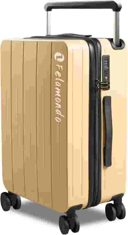 Bagagem despachada leve – Mala de PC durável com trava TSA, rodas giratórias silenciosas de 360°, alça larga expansível e capacidade extra para mala de viagem internacional (K5001), Amarelo