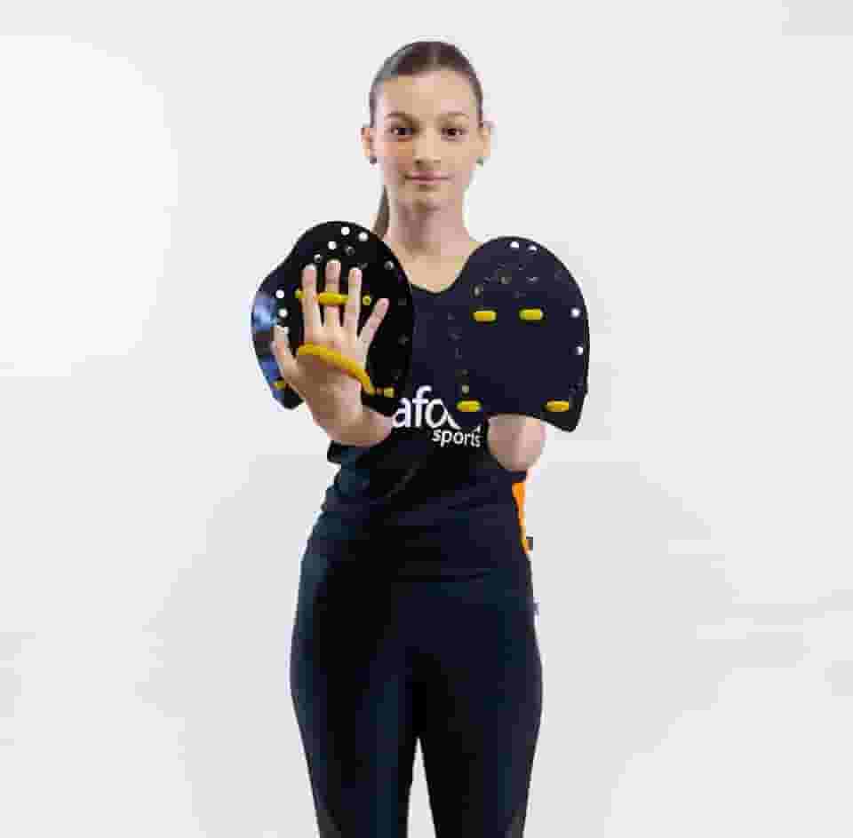 Palmar de Natação Hand Paddle DF4051-M Médio Preto Dafoca Sports