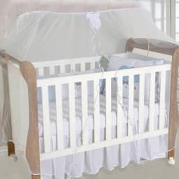 Mosquiteiro para Berço Americano e Nacional, 4,5m x 1,5m, 100% Poliéster, com Laço Decorativo (Branco)