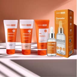 Kit Skincare Vitamina C Sabonete+Esfoliante+Gel Hidratante+Serum Clareador Dermachem
