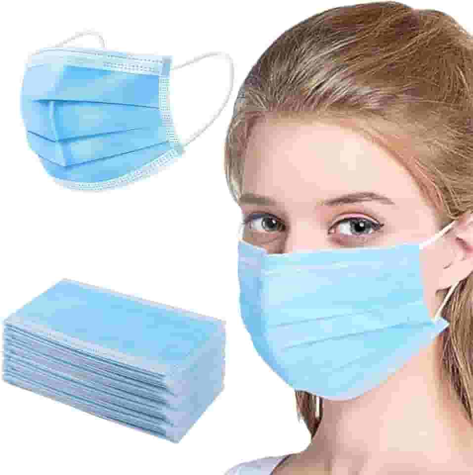 Máscara Descartável Tripla Proteção 50 Unidades Atóxica Hipoalérgica Livre De Látex Não Estéril 2 Camadas Em TNT E 1 Camada Interna De Filtro 95% De Eficácia