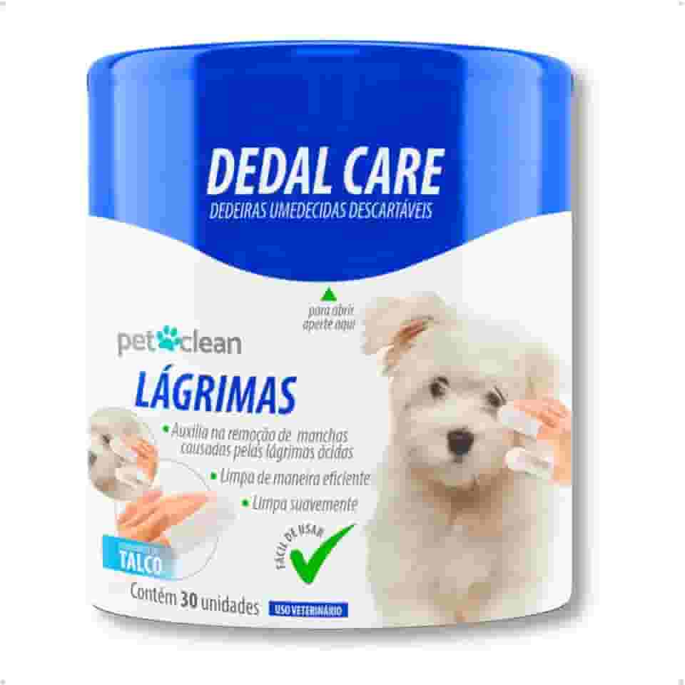Dedeiras Umedecidas Dedal Care Lágrimas Ácidas Descartáveis Pet Clean - 30 Unidades