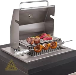 Churrasqueira Grill Gourmet a Gás de Embutir com Tampa Diamond Little GLP Titan