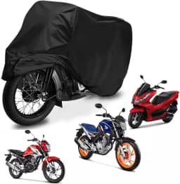 Capa de Cobrir Moto em Couro Impermeável Proteção Sol Chuva UV Com Forro Anti Riscos (BIZ 125 CC)